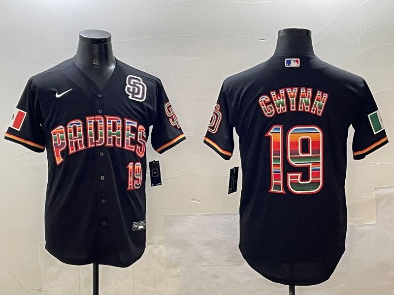 Men San Diego Padres #19 Gwynn Black Fashion Game 2025 Nike MLB Jersey style 3->san diego padres->MLB Jersey